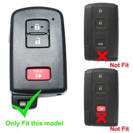 2Pcs Coolbestda 3Buttons Key Case Fob Remote Glove Accessories Cover Protector for 2017 2018 2019 2020 2021 Toyota Tacoma Land Cruise Prius V 4Runner HYQ14FBA