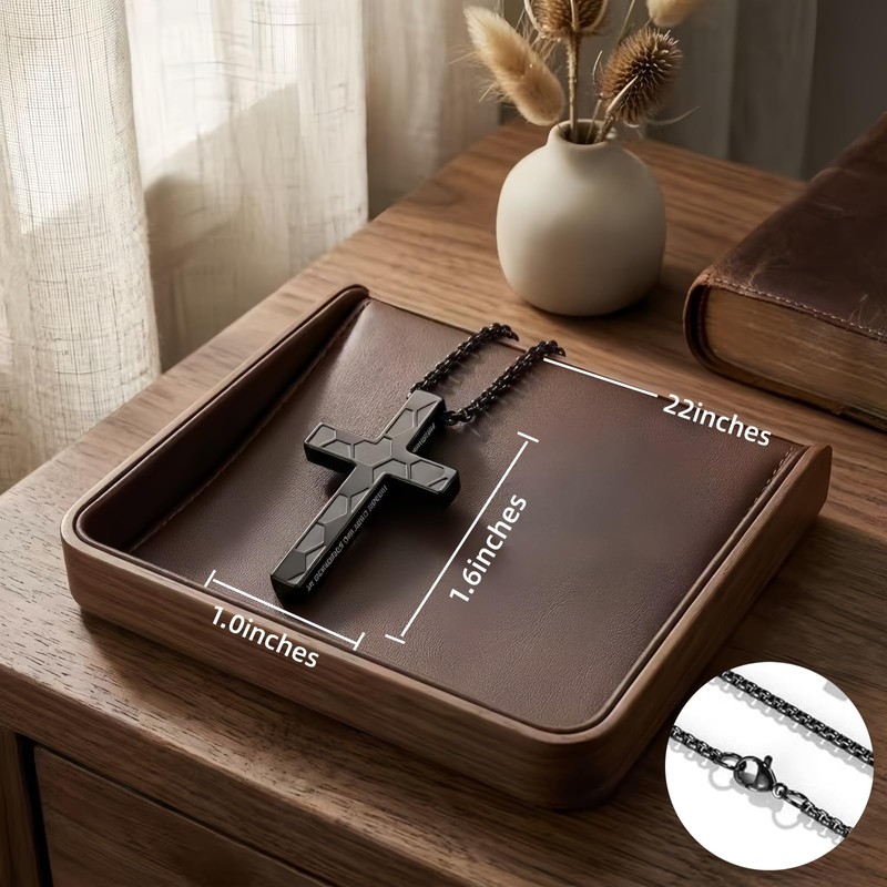 RSWETE Soccer Cross Necklace, Bible Verse Gifts for Men &