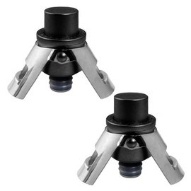 Andy's Orchids Vacuum Champagne Stopper, Wine Bottle Saver Plugs, Stainless Steel Top Airless Saver Fresh Leak Proof Silicone Vacuum Sealer with Pressure Built-in Pump Wine Accessories Black 2 Pcs