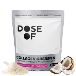DOSE OF - Colágeno Hidrolizado con Leche de Coco y MCT Oil | Creamer para Café Keto Sin Lácteos ni Azúcar | Sustituto de Crema para Café | 30 Porciones | Colágeno en Polvo sin Sabor