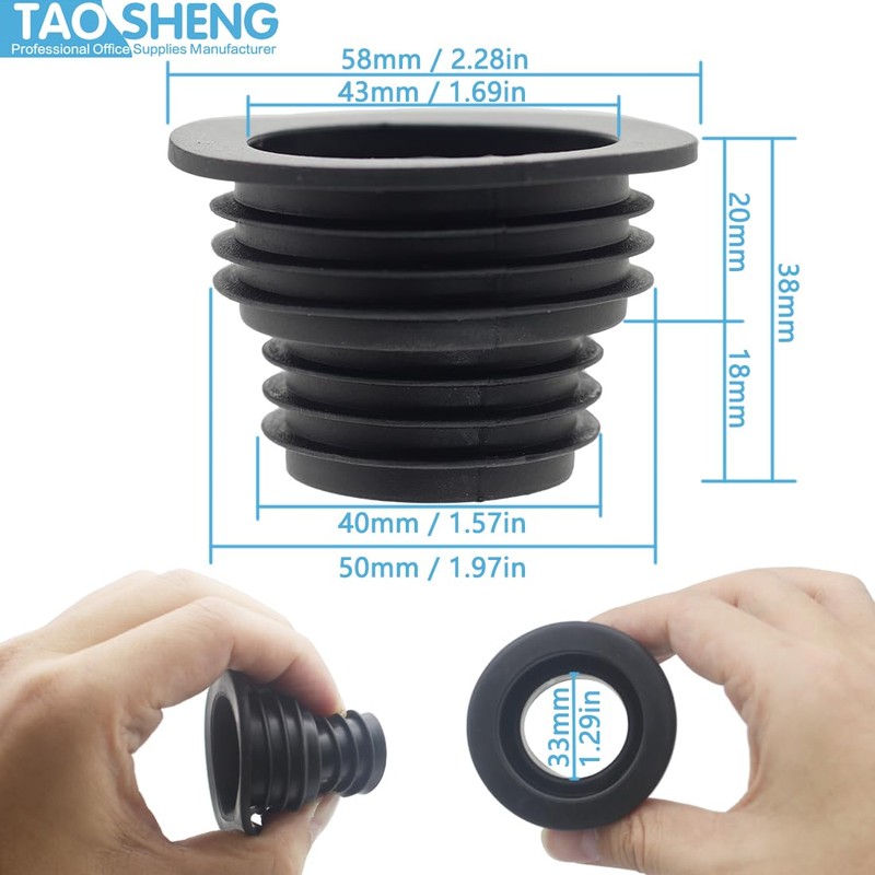 TAOSHENG Universal Fit Drain Pipe Silicone Plug, Washing Machine Drain