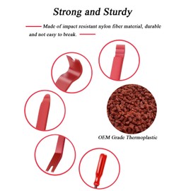 Yliebeter 105 Pcs Auto Trim Removal Tool Kit, Plastic Pry Bar Set with Plastic Rivets for Car Door Panel, Audio Dashboard etc. Fastener Remover Tool Kit Red