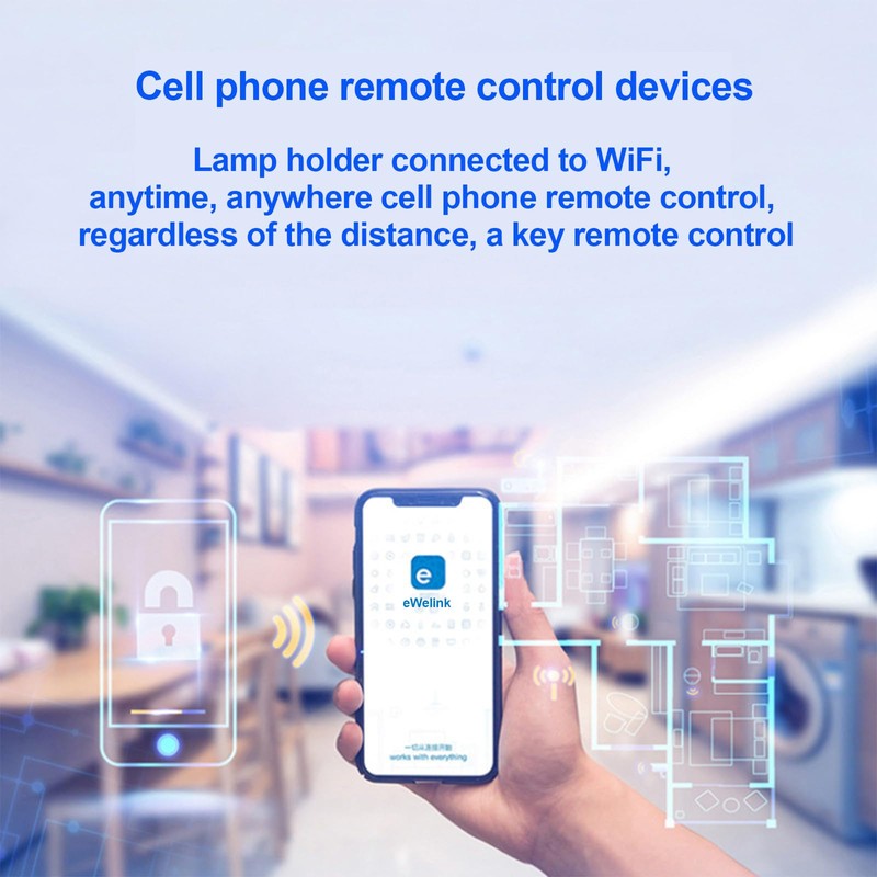 Bkiyougo Smart WiFi Bulb Socket, eWeLink APP Remote Timer and