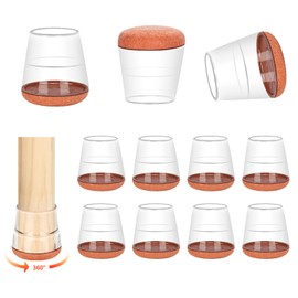 Large Transparent 8 PCS Silicone Chair Leg Floor Protectors for Hardwood Floors,Metal Chair Feet Protectors,Bar Stool Leg Protectors， Chair Leg Covers Protect Floors from Scratches Reduce Noise