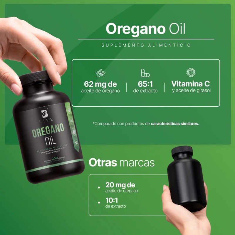 Aceite De Organo De 300 Caps. Oregano Oil. B Life