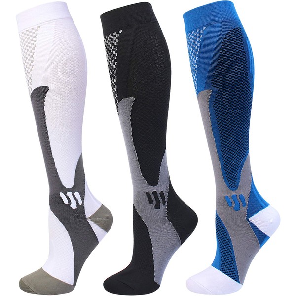 HYRIXDIRECT Compression Socks for Men Women 20-30 mmHg Medical Compression Socks for Sports Nurses Athletic Socks