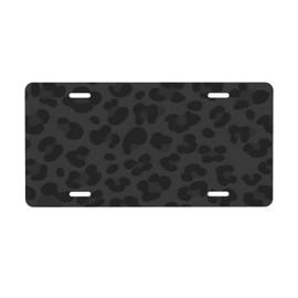 License Plate Black Leopard Cute Aluminum Metal Car Tags Rust-Free Fade Resistant Vanity Plate for Truck Front Door Plates Auto Accessories Decorative for Men Women 6" x 12"