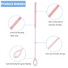 4Pcs Reusable Silicone Straw Cleaner Brush Extra Long, Soft Bendable,