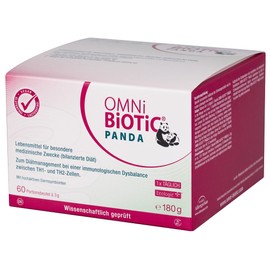 OMNi BiOTiC PANDA | 60 Portionen (180g) | 4 Bakterienstämme | 3 Mrd. Keime pro Tagesdosis | Pulver | Vegan | Glutenfrei | Lactosefrei | Zur täglichen Anwendung | Geeignet für Mutter und Kind