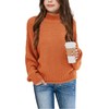 Imily Bela Girls Turtleneck Sweaters Kids Batwing Sleeve Knit Clothes Chunky Pullover Jumper A-Orange