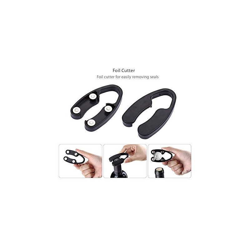Air Pump Wine Bottle Opener with Foil Cutter, Vacuum Stopper,