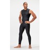 DEVOPS 3 Pack Men's Athletic Compression Shirts Sleeveless (Medium, Black/Charcoal/White)