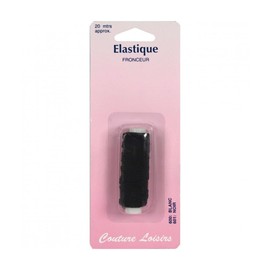 (Black) - Hemline Shirring Elastic 20m x 0.75mm - Black