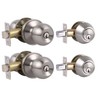 2 Pack Entry Door Knobs with Double Cylinder Deadbolt, Same