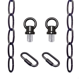 ECUDIS 6 Feet Pendant Light Fixture Chain, Lighting Hanging Chain Extension with Connection Locks, Heavy Duty Lighting Chain Replacement for Chandelier, Plants, Fruit Basket (6 Feet Oil Rubbed Bronze)