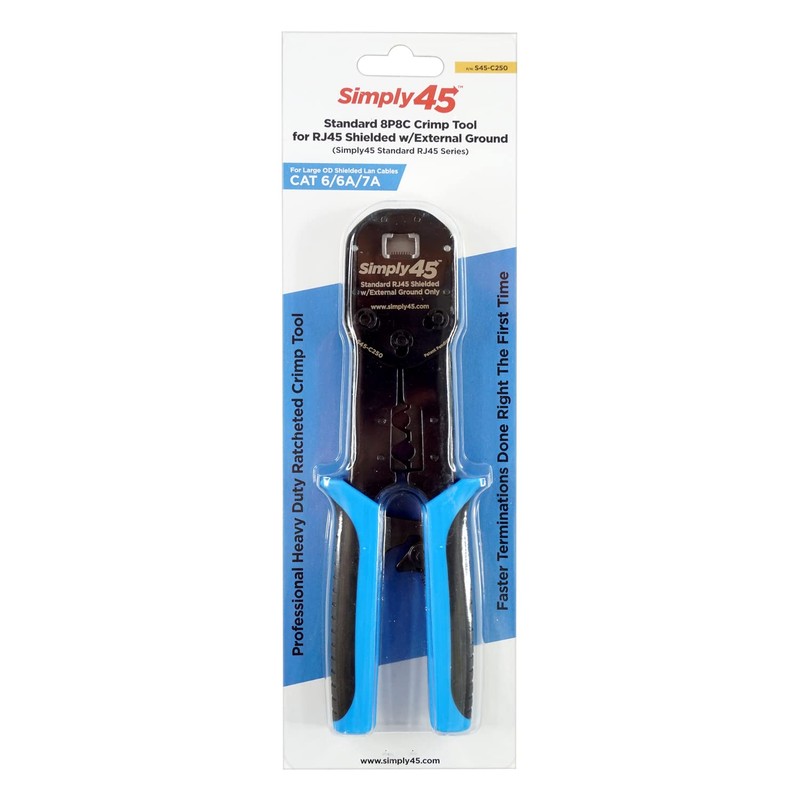 Simply45 Universal Standard RJ45 Crimp Tool l for Shielded External