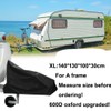 AONNOUS 600D Oxford Extra Large Caravan Hitch Cover 1.4m*1.3m*1m*0.3m for