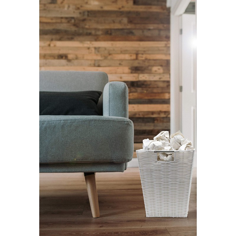 ARPAN Set of 2 White Square Waste Paper Bin White
