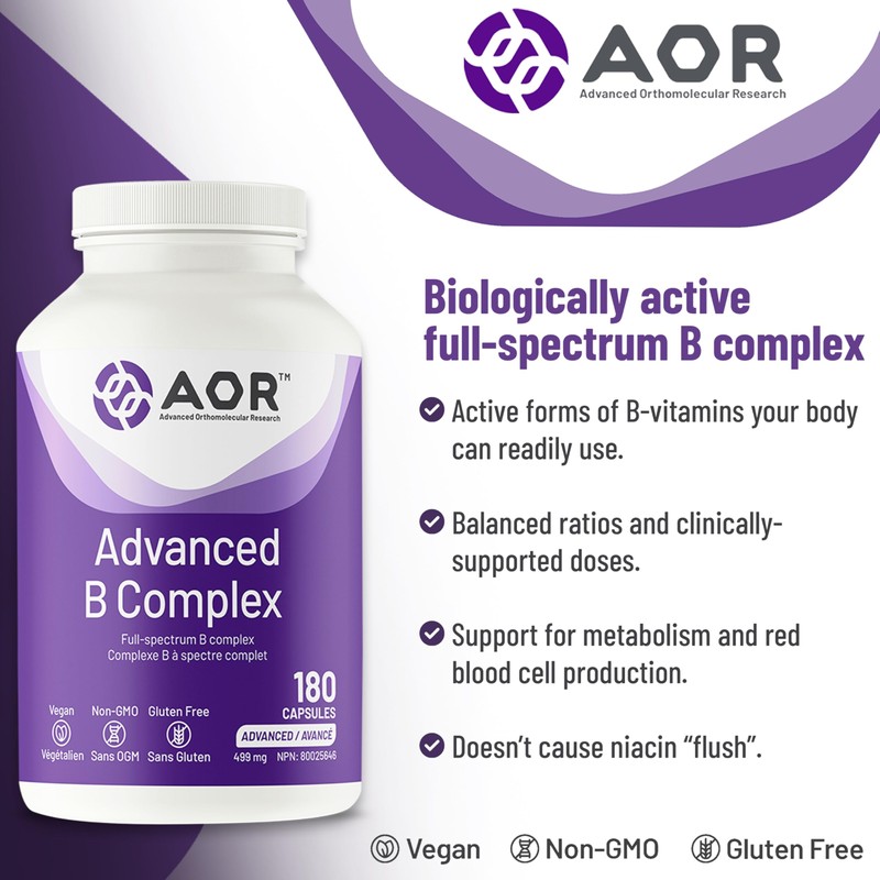 AOR AOR Advanced B Complex Capsules, 180 Count 60-Day Supply