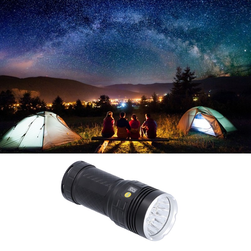 LED Flashlight XMT6 LED 15000lm USB Rechargeable IP65 Waterproof Outdoor