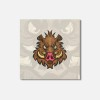 Unbranded Boar Head Animal 4'' X 4'' Square Wooden Coaster