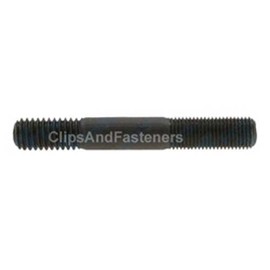 Clipsandfasteners 10 Double-End Studs 3/8'-24 SAE x 1 - 3/8'-16 USS x 3/4 Black Alloy Steel Black Oxide