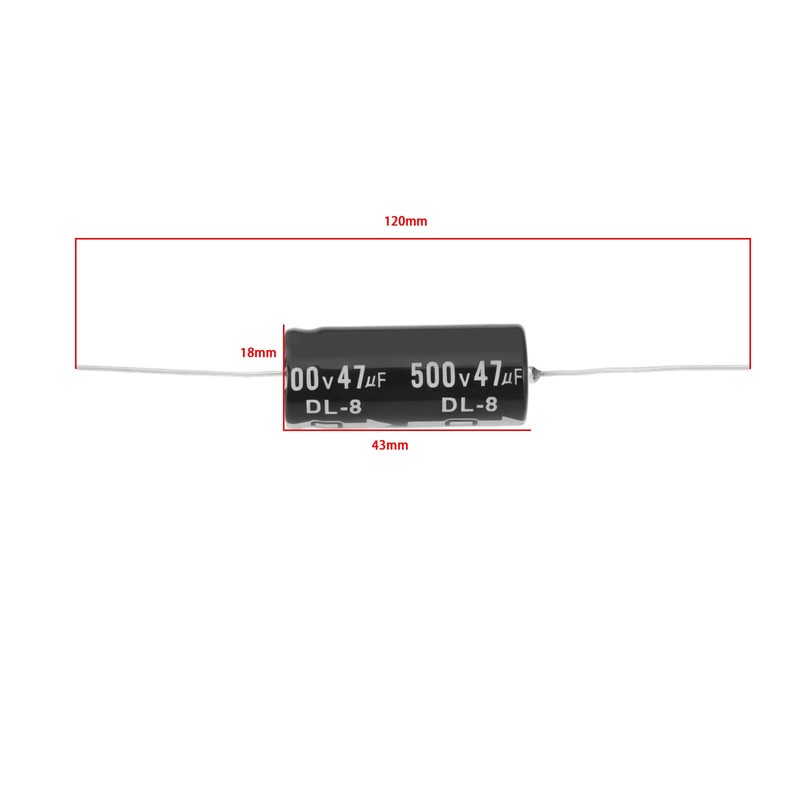 OTOTEC 2PCS 47uF 500V Axial Capacitor 43x18mm Compatible with Fender