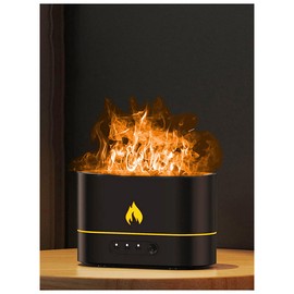 Humidificador de aire de llama, difusor de aroma con aceite esencial de luz, 2 luces de color, niebla fría