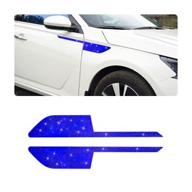 2 Pcs Car Reflective Stickers, Auto Bling Anti-Collision Warning Protection Decal, Diamonds Reflective Safety Decoration,Universal Accessories for Cars, Trucks, Pickup (Blue)