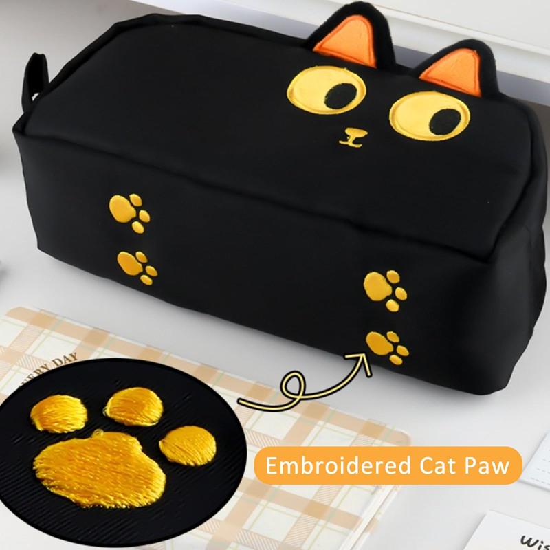 Large Capacity Pencil Case, TOTCOZY Cute Cat Pencil Pouch with