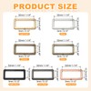 sourcing map 8pcs Metal Flat Rectangle Ring, 32mm(1-1/4inch) Metal Rectangular