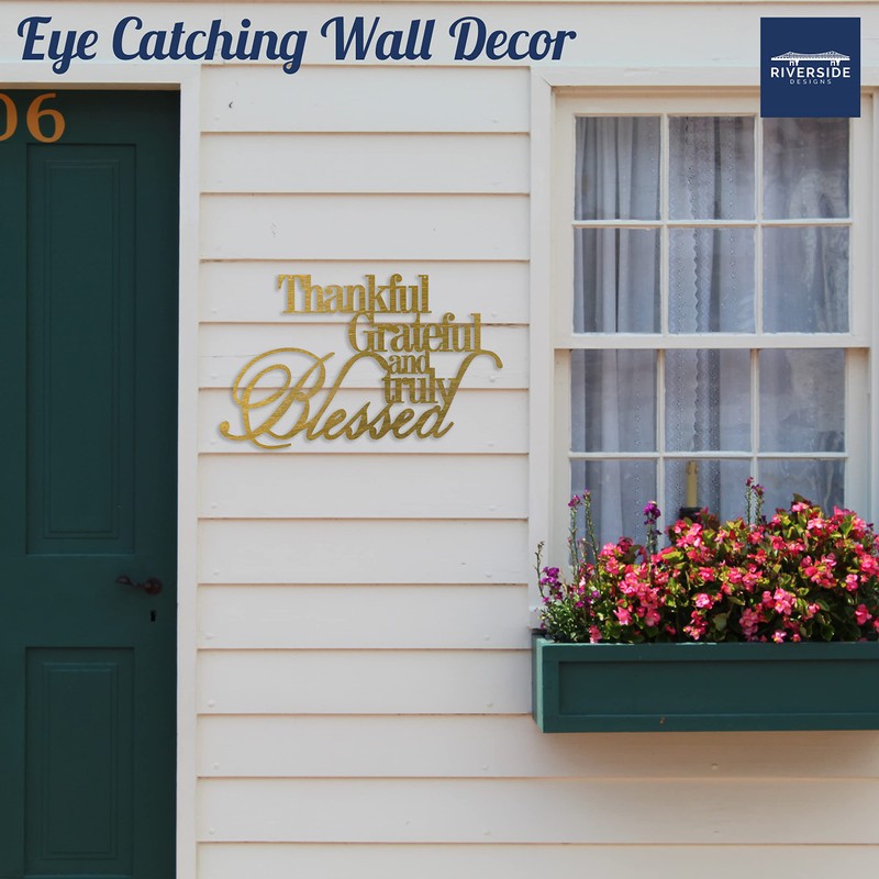 Riverside Designs Thankful, Grateful & Truly Blessed Metal Wall Decor