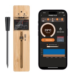 lfcforldx Wireless Smart Meat Thermometer with Bluetooth Long Range Measures Internal Ambient Temp for BBQ, Oven, Grill, Kitchen, Smoker, Rotisserie iOS & Android App