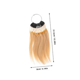 Outanaya 1 Set Human Hair Color Strands for Practice Real Hair Extensions with Rings Salon Use and Student Training