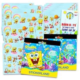 SpongeBob Stickers for Kids ~ Over 240 SpongeBob Stickers Pack Bundle For Party Supplies Party Favors Birthdays And More | SpongeBob SquarePants Party Decorations