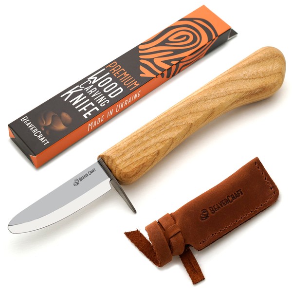 BeaverCraft Whittling Knife for Beginners C1 Kid - Whittling Knife for Kids Safety Carving Knife - Children Whittling Knife for Entry-Level Carvers - Kids-Friendly Woodcarving Tools for Beginners