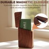 YOYAI Wood Business Card Holder Case Magnetic Closure Portable Lightweight