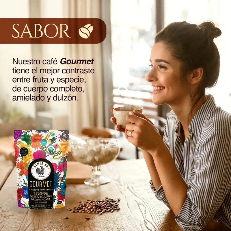 Café en Grano de Altura Gourmet 250gr Tostado Medio Oscuro