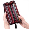 VISOUL Leather Long Zipper Cash Wallets for Men with RFID