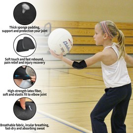 YEEKORO Kids Elbow Pads Breathable Arm and Elbow Protector for Boys, Girls, and Teens Crashproof Compression Sleeve for Skiing，Skating, Volleyball, Cycling Sports Safety Gear -Small