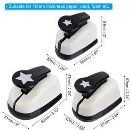 PATIKIL 0.4 Inch 0.6 Inch 1 Inch Star Punch, 3 Pack Star Hole Paper Punch Hole Puncher Shape Punches for Crafting Scrapbooking DIY Card Making