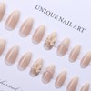 Short Almond Press on Nails White Ombre Fake Nails with