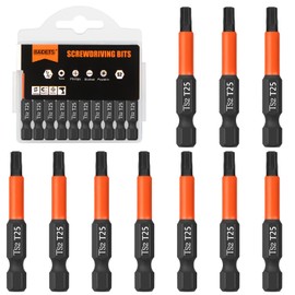 BAIDETS Pro T25 Screwdriver Bit Set - Torx Screwdriver 10 Pieces, 50mm Length, 1/4" Hex Shank Bit Assortment, with Storage Box