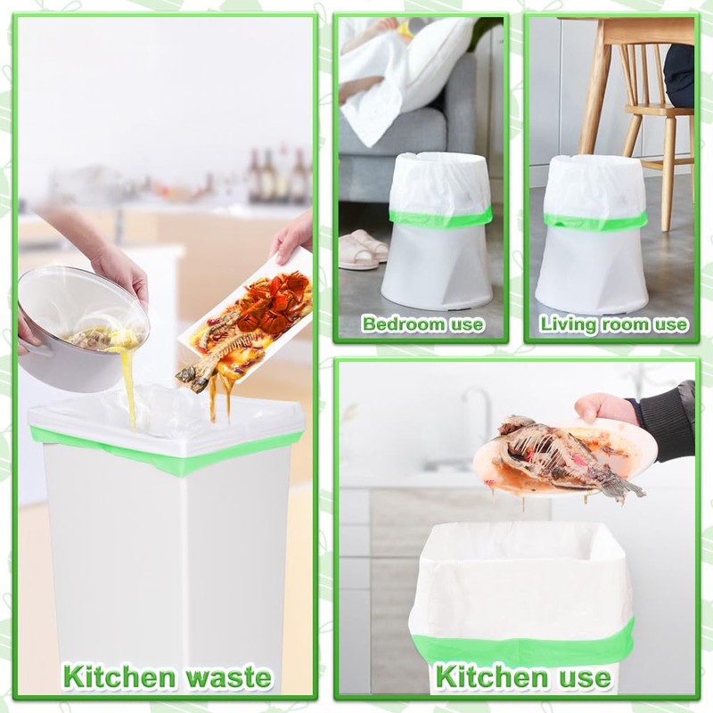 AOSULI 12L-15Liter Bin Bags Drawstring Bin Liners with Tie Handle