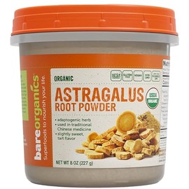 BareOrganics Organic Vegan Astragalus, 8 Ounce