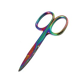 OdontoMed2011 Multi Color Rainbow Eyebrow Scissors Straight Facial Hair Remover Stainless Steel Makeup Tool