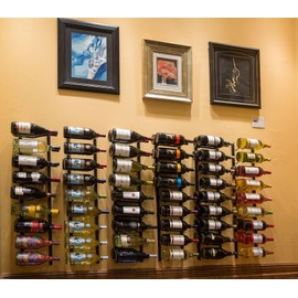 VintageView W Series Mag Rack (Wall Mounted Bottle Rack for Magnum and Champagne Storage (Brushed Nickel, Double Depth (18 Bottles))