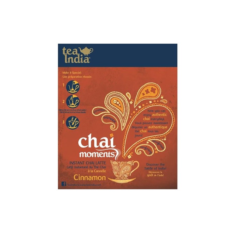 Tea India Chai Moments Cinnamon Chai Tea Instant Latte Mix