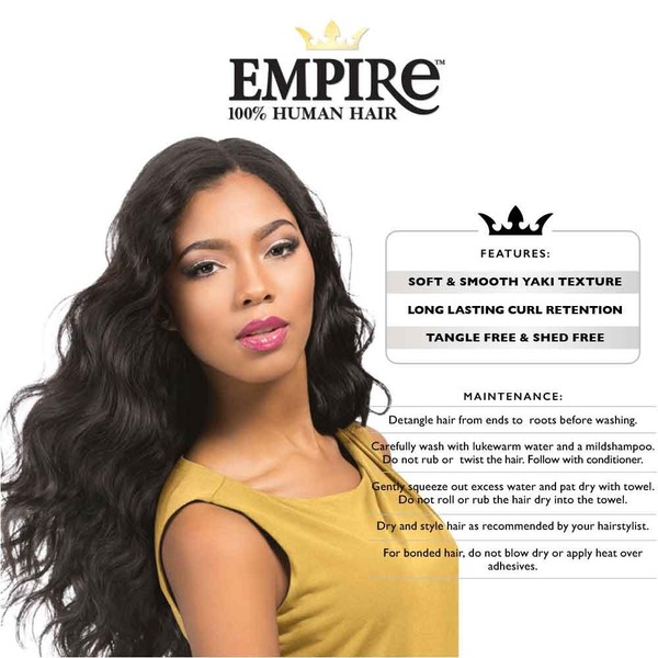 Sensationnel Empire Bodywave weave hair - virgin Human hair extensions Yaki texture hair for weaving and sew in styles - BODY WAVE WVG 1 pack (18 inch, 1B)