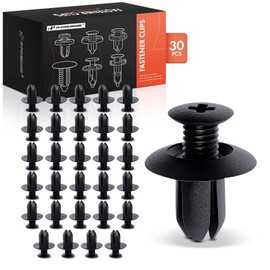 A-Premium 30PCS Nylon Retainer Clips Screw-Type with Open End Compatible with Hyundai Elantra, Sonata, Santa Fe, Accent, Tucson, Genesis, Veloster & Mazda CX-5, 3, 6 & Ford Aspire - for 8mm Hole